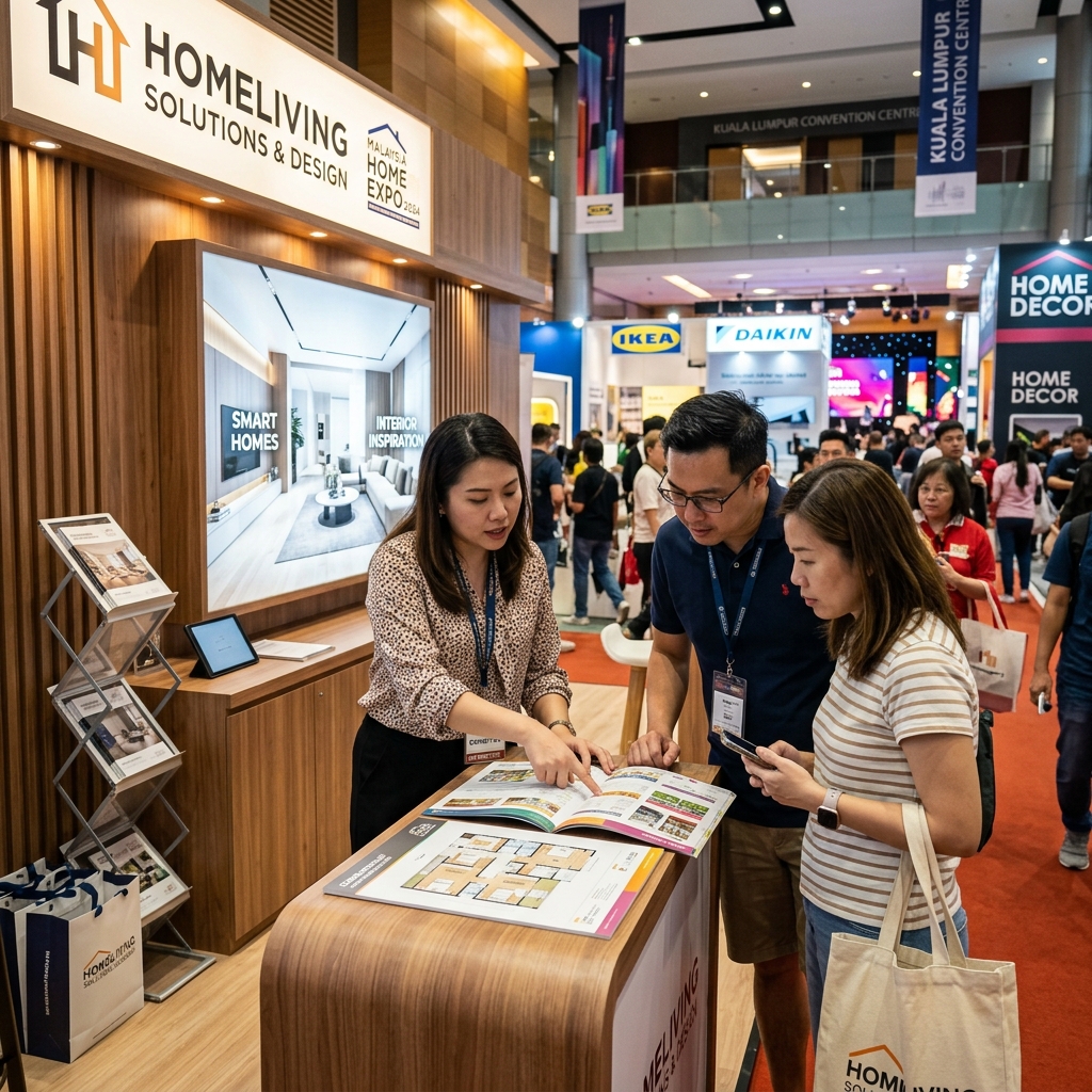 Consulting exhibitors at a home show malaysia