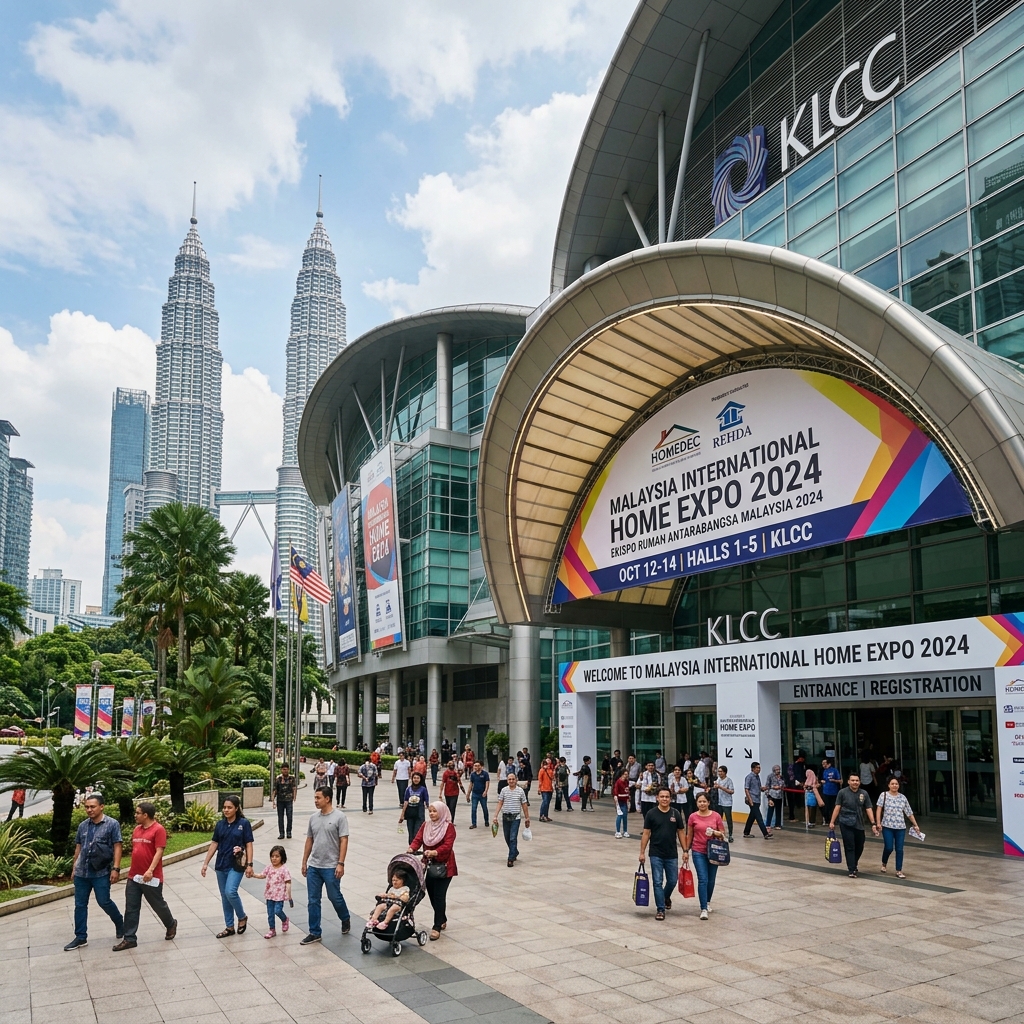 Grand modern exhibition venue exterior for home expo